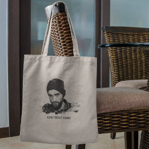 Modern Custom Etched Photo Effect Tote Bag