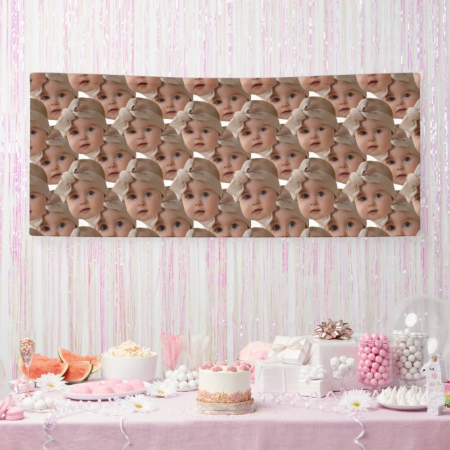 Modern Custom Face Funny best Birthday Vintage Banner (Party)