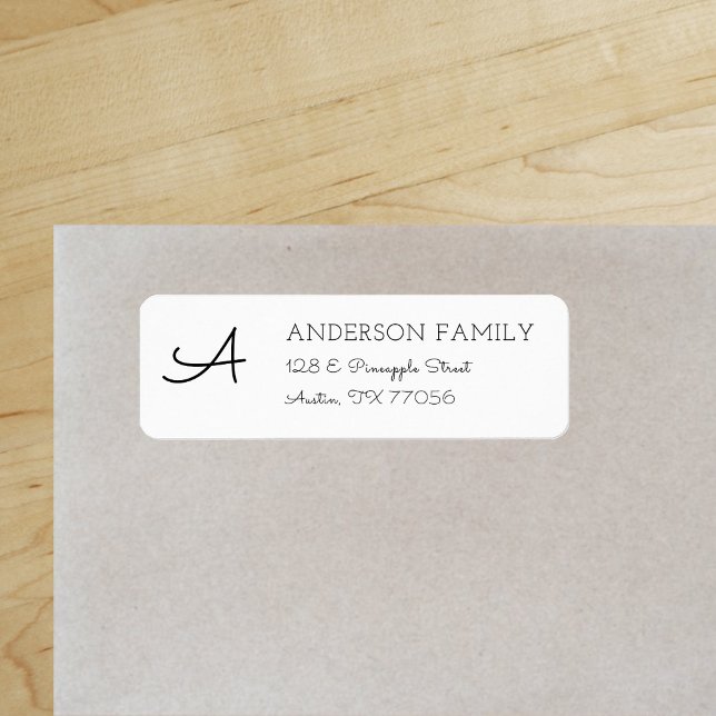 Modern Custom Family Monogram Return Address ("Everyday is abundantly beautiful." 
Sincerely Best Wishes from Lucky Design World)