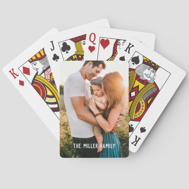 Modern Custom Family Photo Playing Cards (Back)