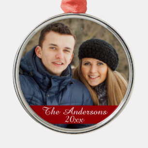 Modern Custom Family Photo Silver Metal Tree Decoration