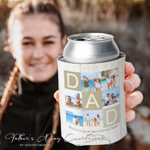 Modern Custom Father's Day Photo Can Cooler