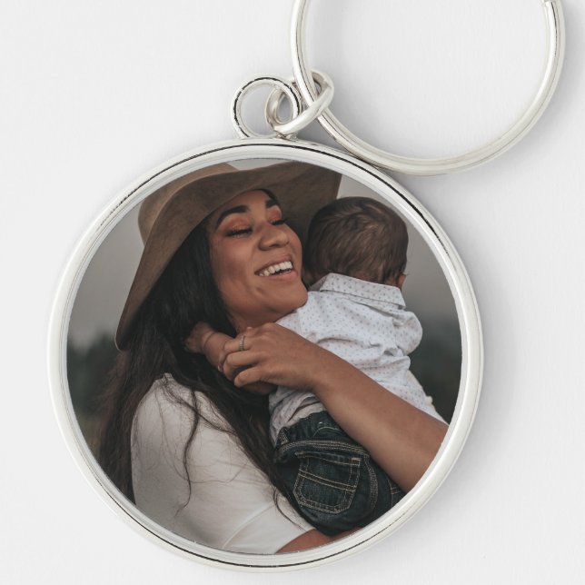 Modern Custom Full Photo Key Ring (Front)