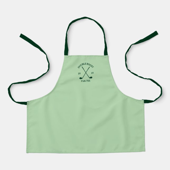 Modern Custom Funny Golf Lover Green Text  Apron (Front)