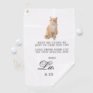 Modern Custom Gift For Bride And Groom Name Cat Golf Towel