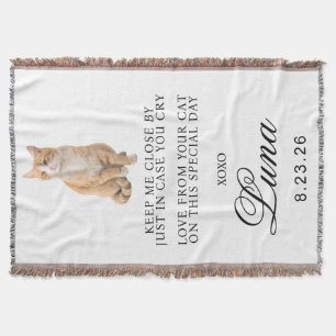Modern Custom Gift For Bride And Groom Name Cat  Throw Blanket