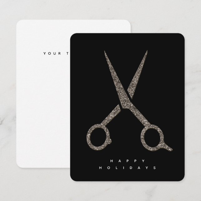 modern CUSTOM glitter scissors Hairdresser card (Front/Back)