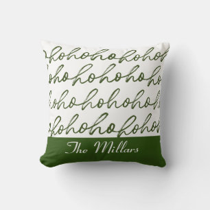 Modern Custom Green Christmas Script Pattern  Cushion