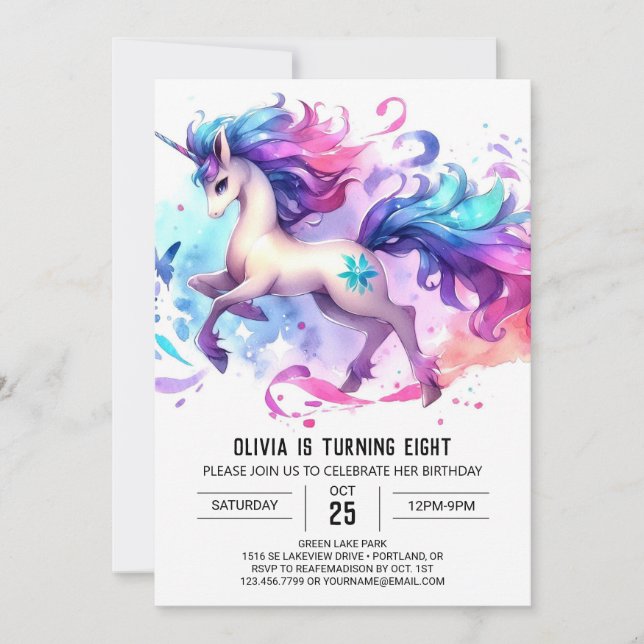Modern Custom Horse Birthday Invitation (Front)