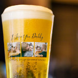 Modern Custom I Love You Daddy | 3 Photo Beer Glass<br><div class="desc">This stylish modern 3 photo beer glass is the perfect gift for your dad, stepdad or grandpa for fathers day. The glass features the text 'I LOVE YOU DADDY, LOTS OF LOVE, HUGS & KISSES XOXOXO', plus 3 of your favourite family picture. The text is all easily edited and the...</div>