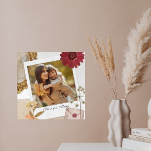 Modern Custom I Love You Mum Photo Poster