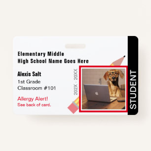 Modern Custom ID School Identification ID Badge