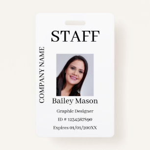 Modern Custom ID Staff Photo Badge ID Badge