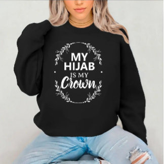 Modern Custom Islamic Black Text Sweatshirt