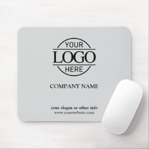 Modern Custom Light Grey Company Business Logo Mouse Mat