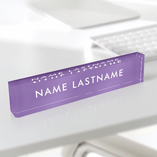 Modern Custom Light Purple Simple Minimalist Nameplate (Creator Uploaded)