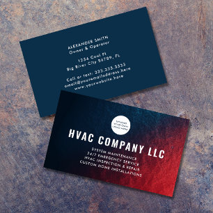Modern Custom Logo AC Heat Professional HVAC Business Card