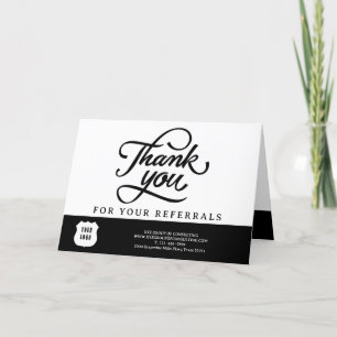 Modern Custom Logo Business Referral Thank You Card