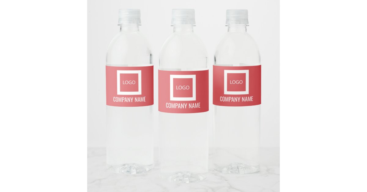 Modern Custom Logo Company Name Water Bottle Label | Zazzle.co.uk