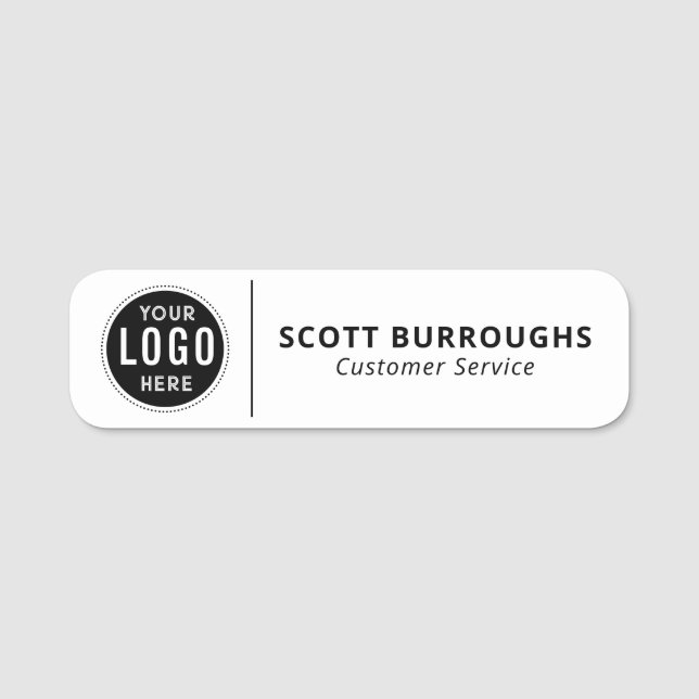 Modern Custom Logo Customer Service Name Tag (Front)