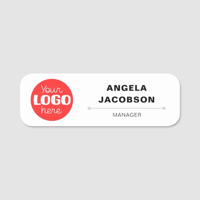 Modern Custom Logo Employee Magnetic Name Tag (Front)