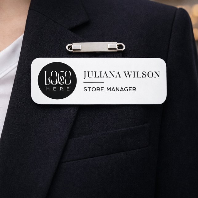 Modern Custom Logo Employee Magnetic Safety Pin  Name Tag (Modern Custom Logo Employee Magnetic Safety Pin Name Tag)