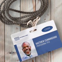 Modern Custom Logo Employee Name Barcode