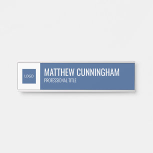 Modern Custom Logo Employee Name Job Title Door Sign