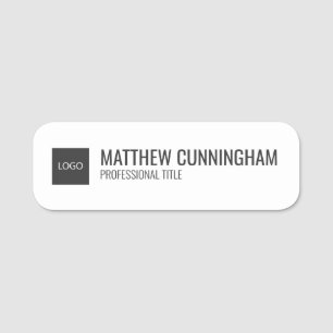 Modern Custom Logo Employee Name Job Title Name Tag
