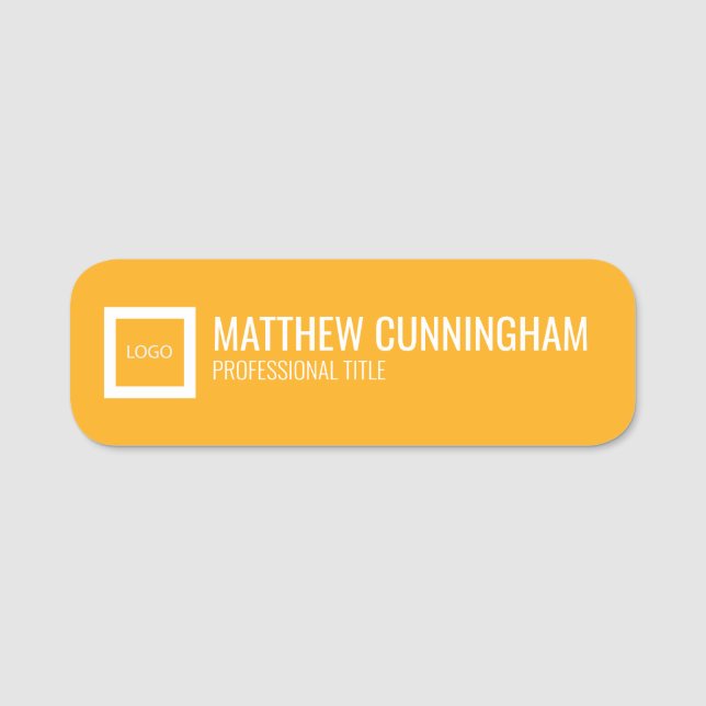 Modern Custom Logo Employee Name Job Title Tag (Front)