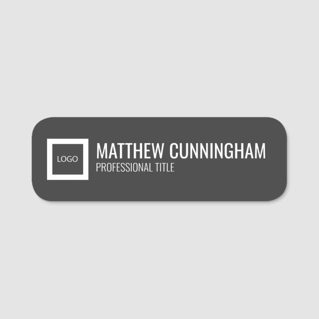Modern Custom Logo Employee Name Job Title Tag (Front)