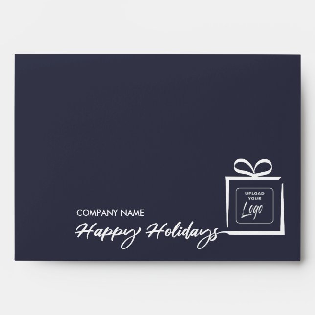 Modern custom logo minimalist Happy Holidays Envel Envelope (Front)