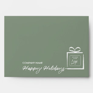 Modern custom logo minimalist Happy Holidays Envelope