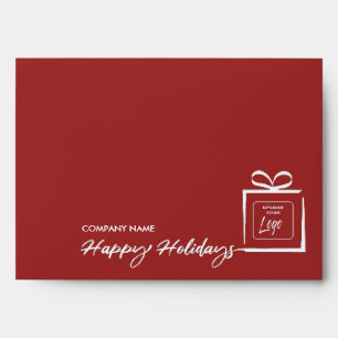 Modern custom logo minimalist Happy Holidays Envelope