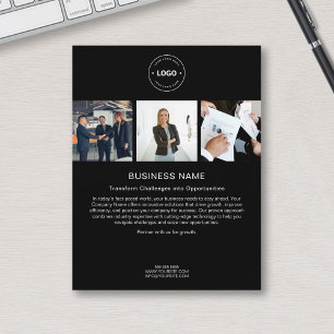 Modern Custom Logo Photo Black Corporate Business  Flyer