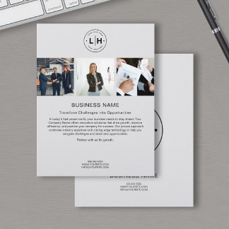 Modern Custom Logo Photo Corporate Business Grey Flyer