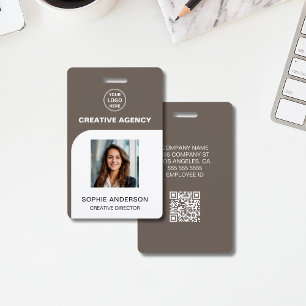 Modern Custom Logo Photo Employee Staff Name ID Badge