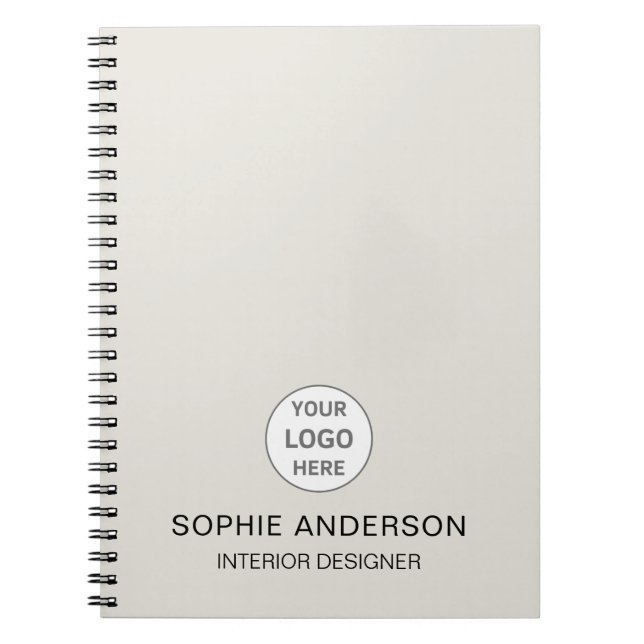 Modern Custom Logo Professional Business Notebook (Front)