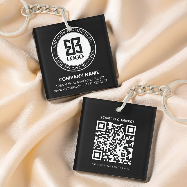 Modern Custom Logo QR Code Business Promotional Key Ring (Creator Uploaded)