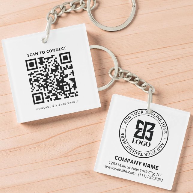 Modern Custom Logo QR Code Business Promotional Key Ring (Creator Uploaded)