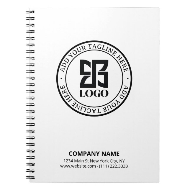 Modern Custom Logo Small Business Promotional Notebook (Front)
