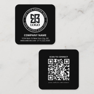 Modern Custom Logo Small Business Promotional Square Business Card