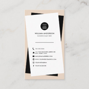 Modern Custom Logo Social Media Icons Unique  Business Card