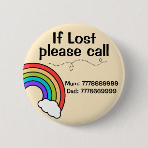 Modern Custom Lost Missing Child Id Rainbow Badge