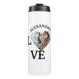 Modern Custom love heart photo template Thermal Tumbler