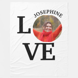 Modern Custom love photo template Fleece Blanket