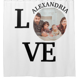 Modern Custom love photo template Shower Curtain