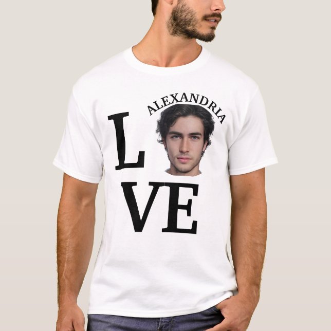 Modern Custom love photo template T-Shirt (Front)