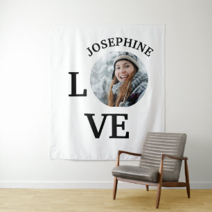 Modern Custom love photo template Tapestry