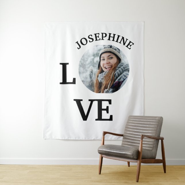 Modern Custom love photo template Tapestry (In Situ)